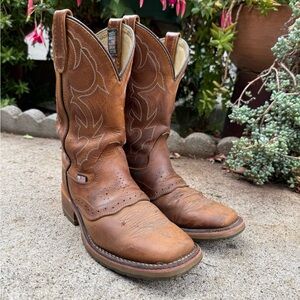 Double H JACE Brown Leather Western Boots men’s 7D roper
